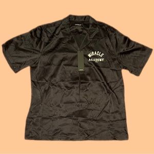 NWT! $695! Nahmias Miracle Academy Large Black Silk Shirt